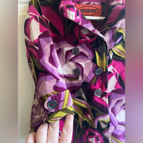 Little Girls Missoni for‎ Target Floral Velvet Button Purple Pink Peacoat 18/24M - Picture 4 of 8